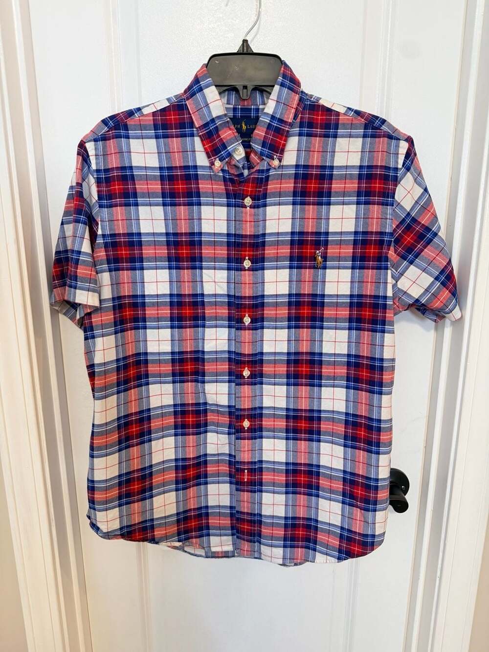 Ralph Lauren Men’s Classic Fit Short Sleeve Button Down Plaid Shirt